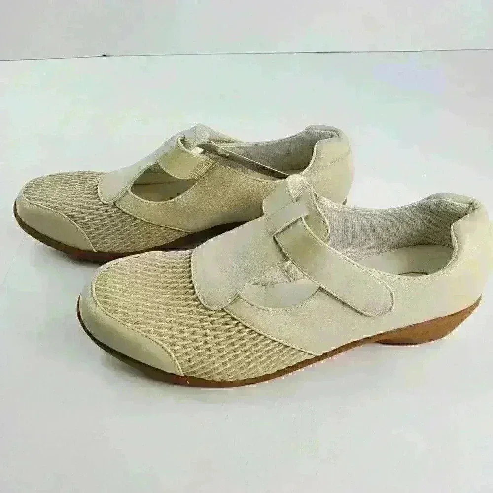 Stretch'n Form by Beacon Adjustable Strap Beige Women Comfort Shoes Size 8.5 New